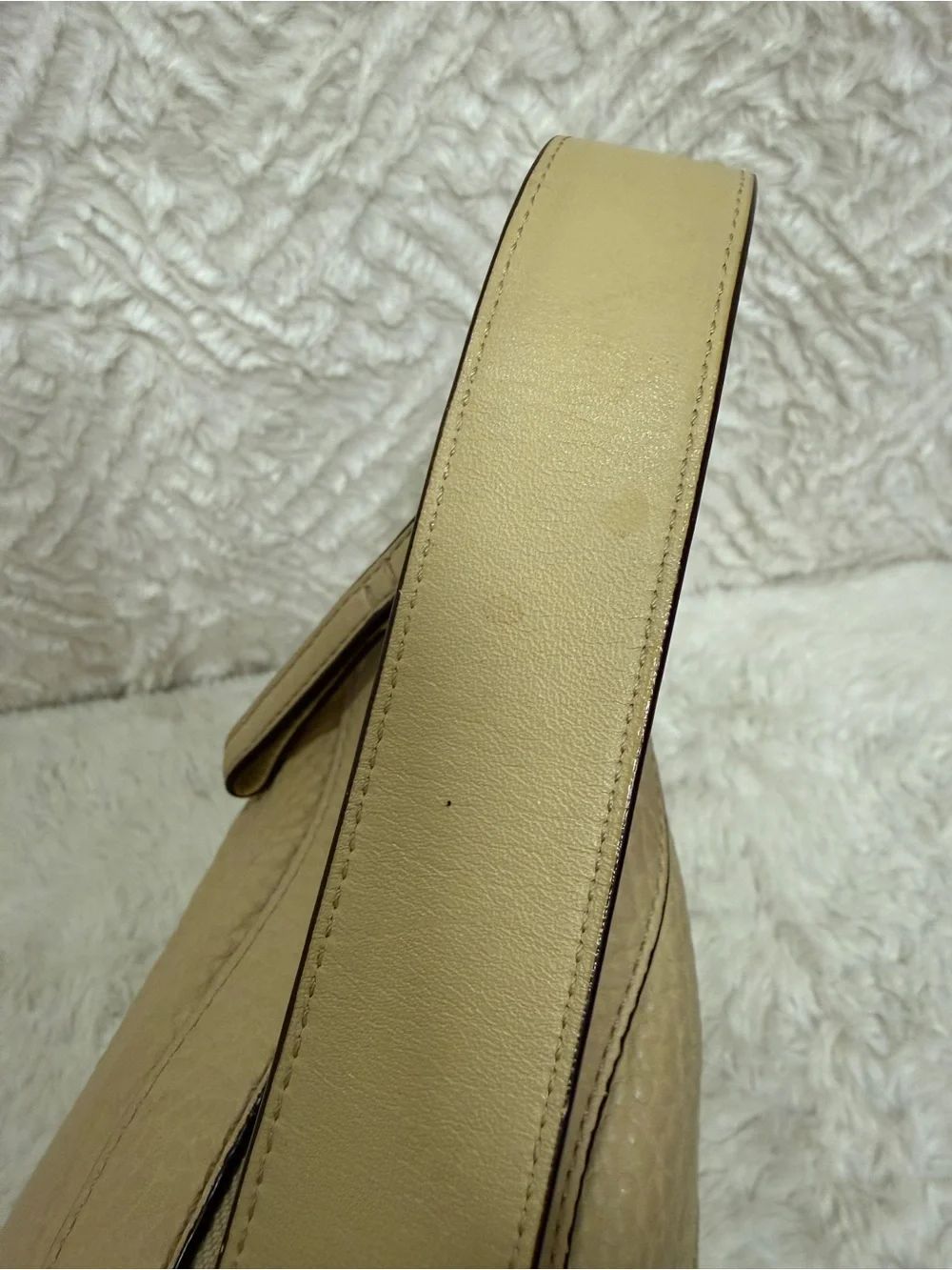 Coach Beige Pebbled Leather Shoulder Factory Bag